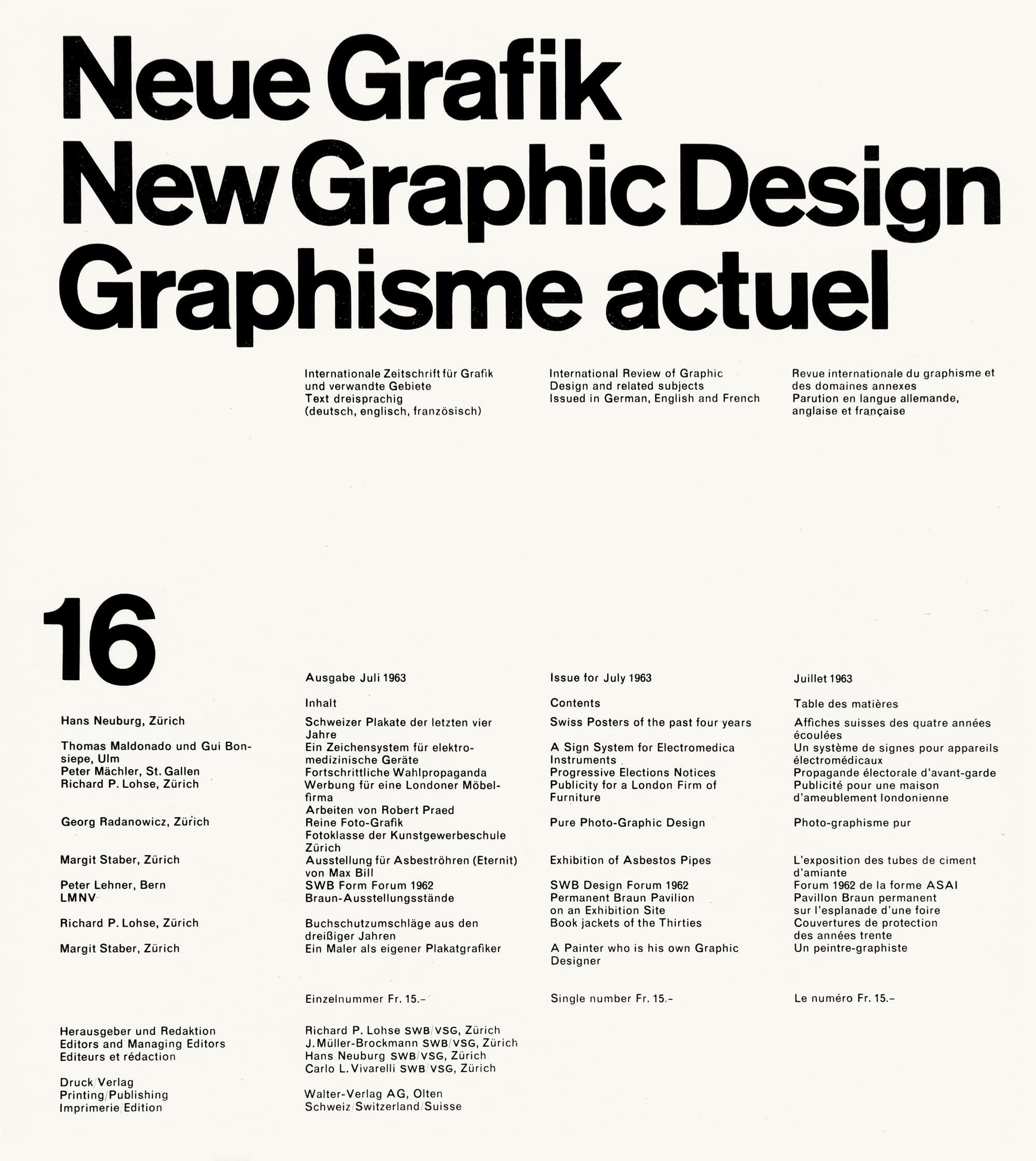 Cover of 'New Graphic Design' journal